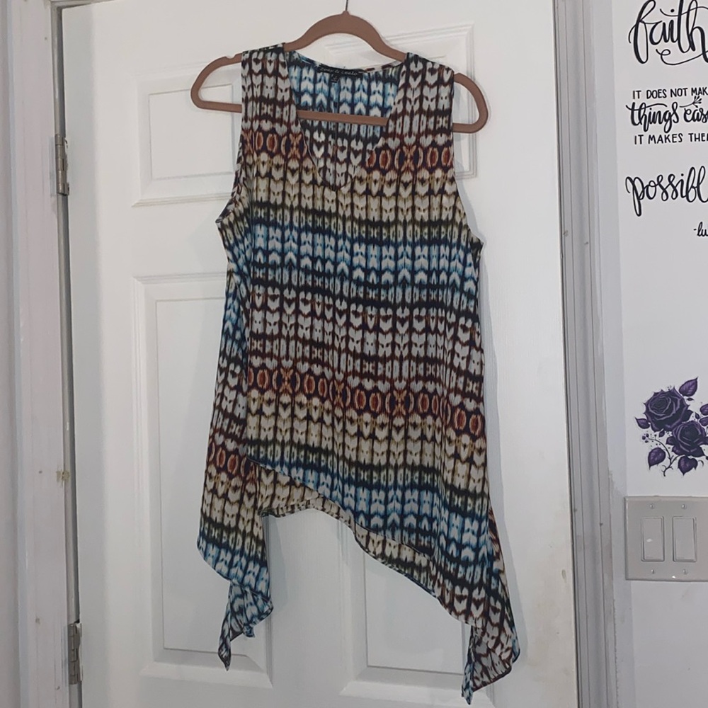 ZOEY & LEELO multicolored lightweight Top Sheer blouse